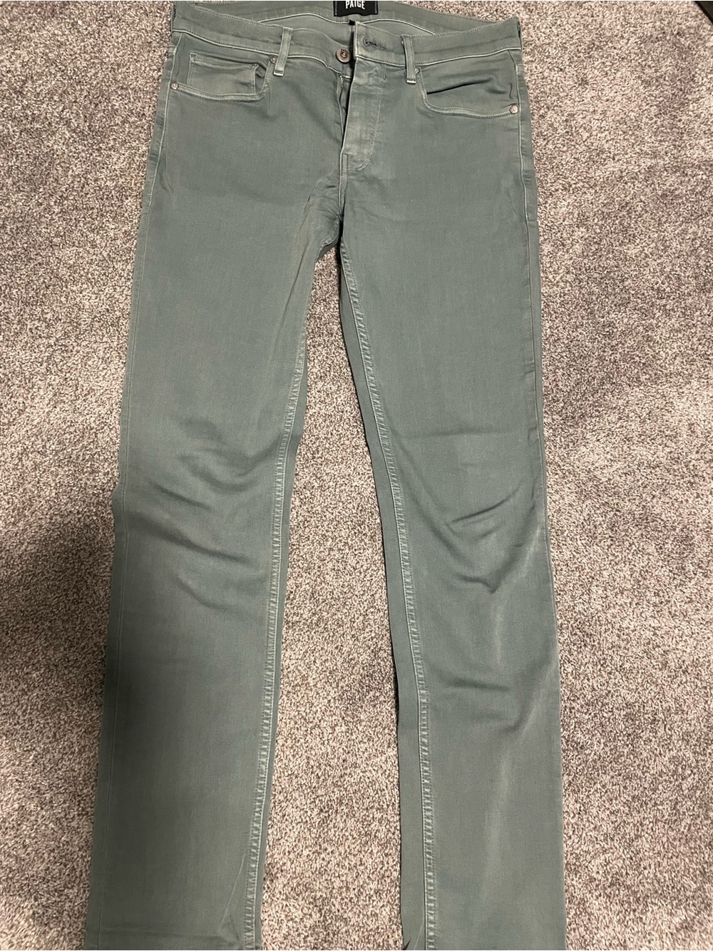 PAIGE Men's Slim Jeans in Sage Green